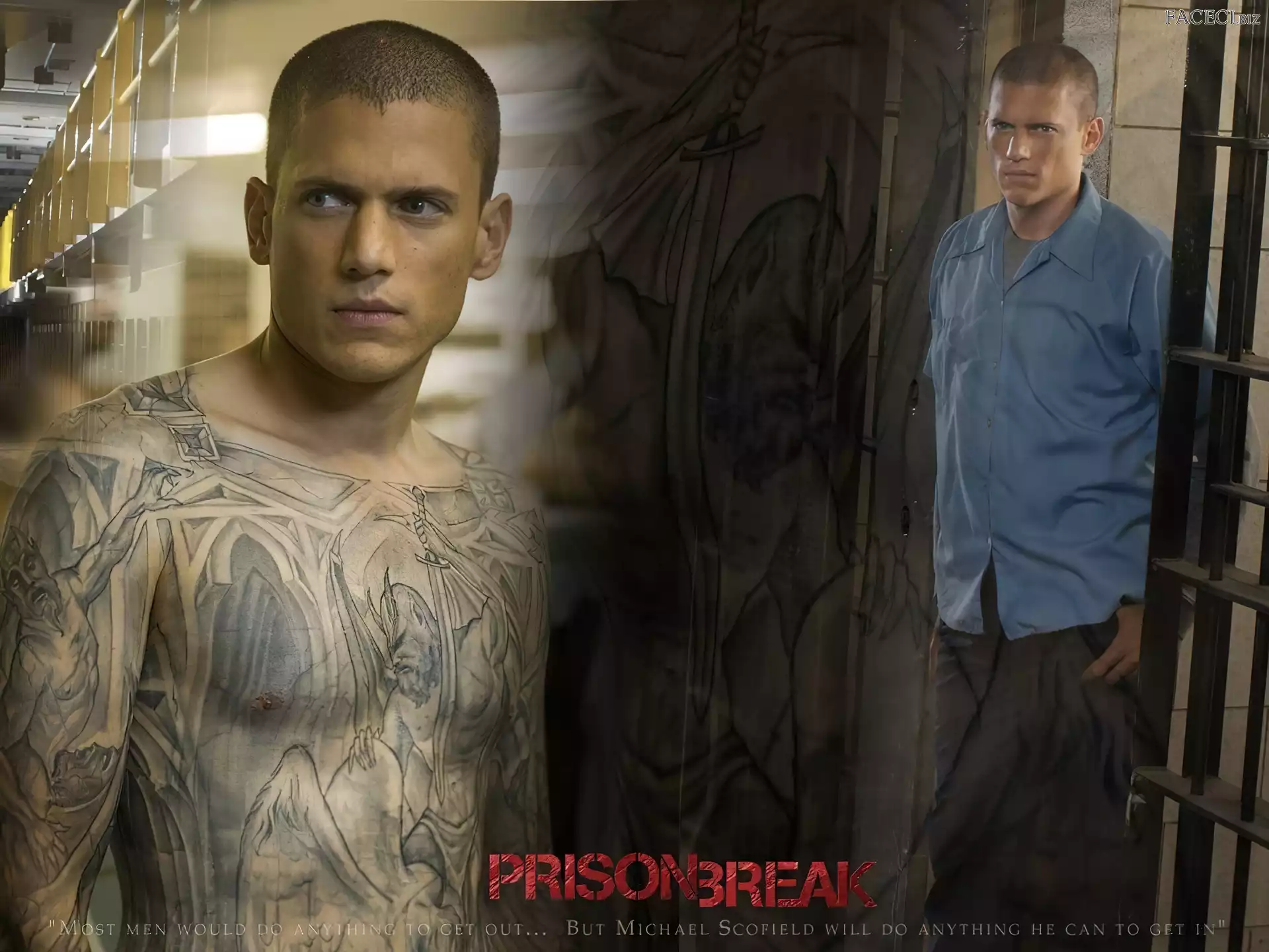 szkic, tatuaż, Skazany na śmierć, Prison Break, Wentworth Miller